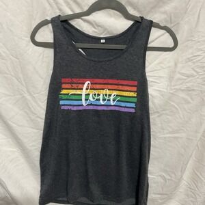 Love Rainbow Large Grey Tank Small Shirt